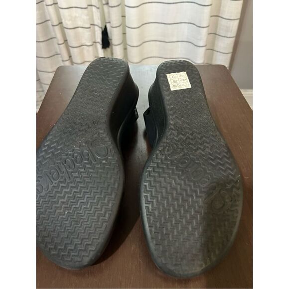 Skechers Womens Size 10 Rumblers Black Memory Foam Wedge Heel Sandals  Brand New - Picture 5 of 6